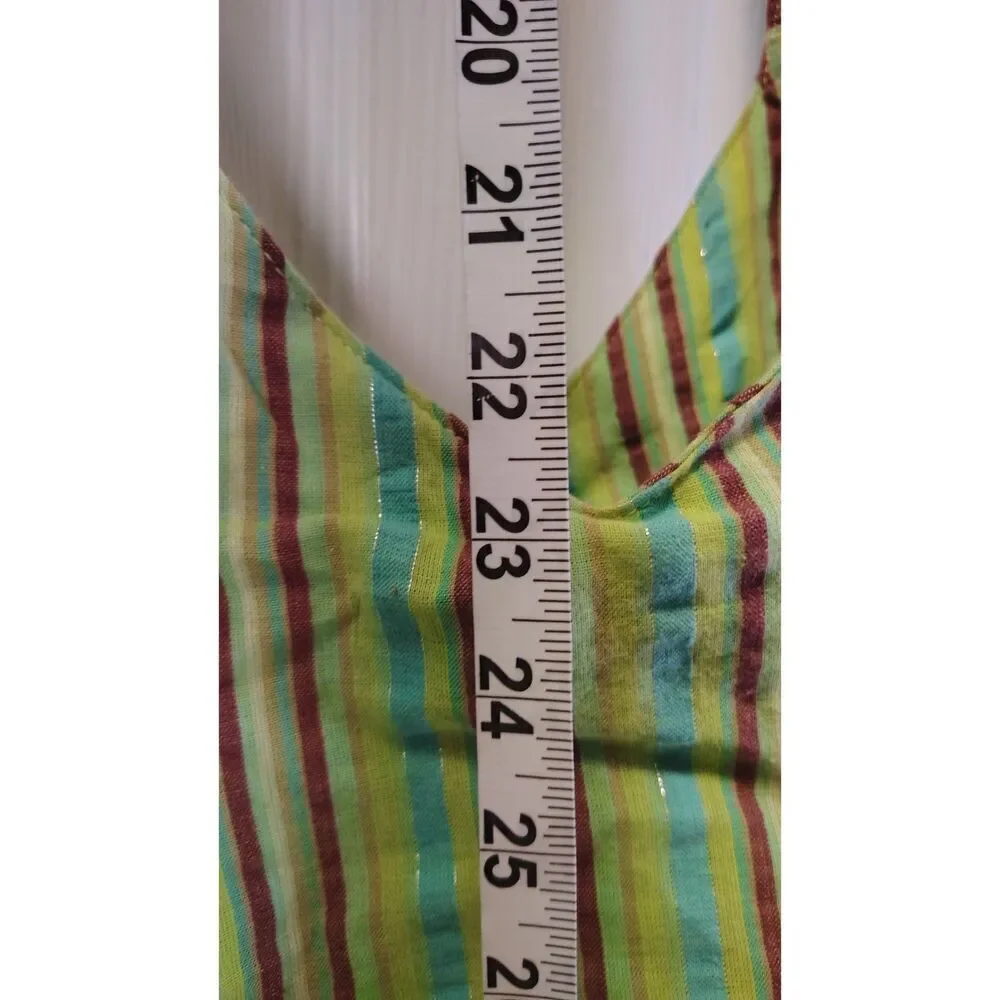 Molly’n Me Green & Blue Striped Floral Sling Bag